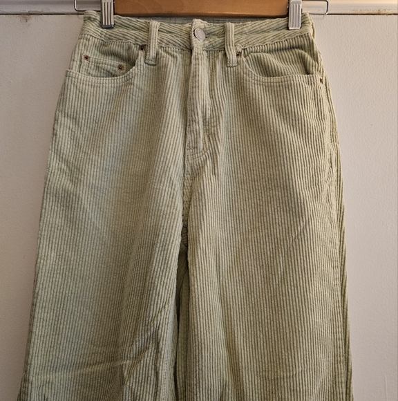 PacSun 90s Boyfriend Cut Women's Green Corduroy Pants Size 23 - Picture 4 of 8